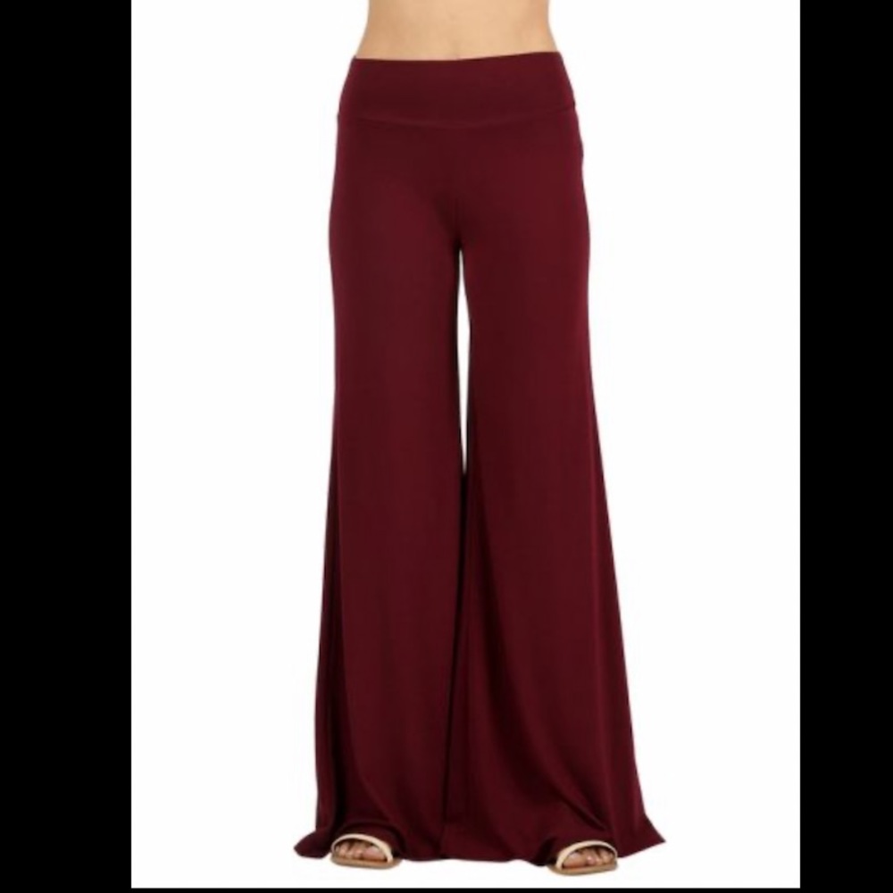 Zenana Premium Palazzo Pants- Size 1X: Brick